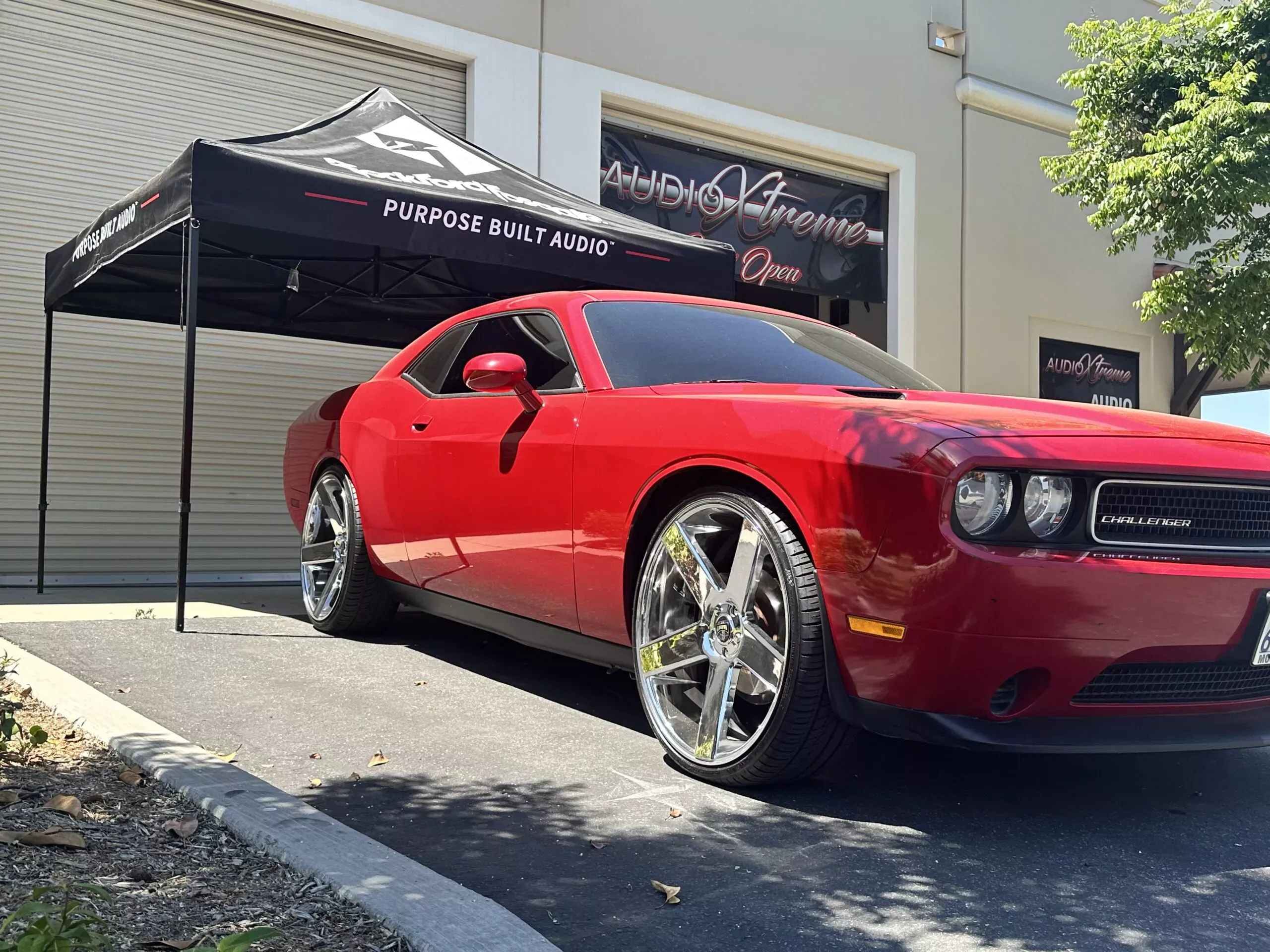 Dodge Challenger with custom wheels and tires